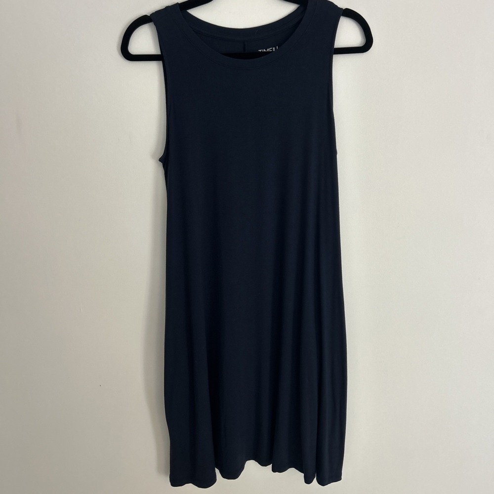 Time &‎ Tru Women's M Sleeveless Navy Side Pockets Knee Length Summer Dress